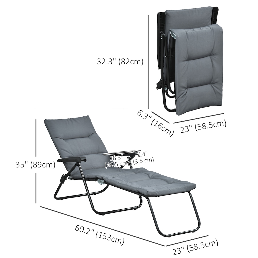 Image 982333_ALTMORE11.jpg, Product 982-333 / Price $96.99 - $109.99, Outsunny Folding Lounge Chair, Reclining Tanning Chair from Outsunny on TSC.ca's Home & Garden department