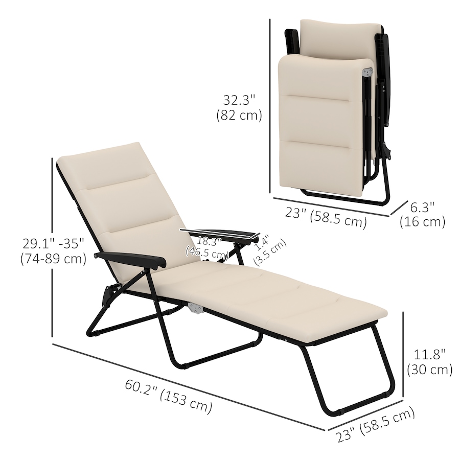 Image 982333_ALTMORE19.jpg, Product 982-333 / Price $96.99 - $109.99, Outsunny Folding Lounge Chair, Reclining Tanning Chair from Outsunny on TSC.ca's Home & Garden department