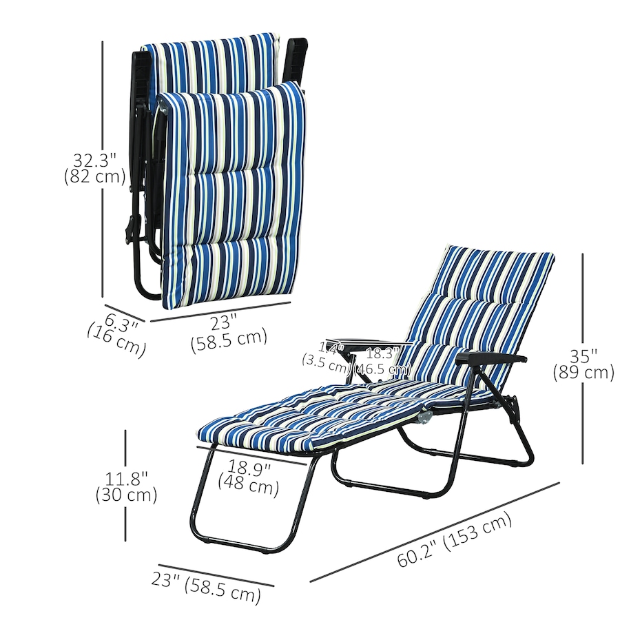 Image 982333_ALTMORE2.jpg, Product 982-333 / Price $96.99 - $109.99, Outsunny Folding Lounge Chair, Reclining Tanning Chair from Outsunny on TSC.ca's Home & Garden department