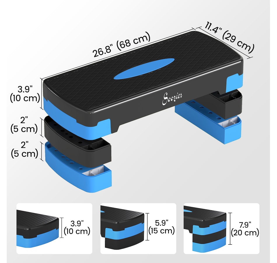 Image 982336_ALTMORE11.jpg, Product 982-336 / Price $41.99, Soozier Aerobic Exercise Step Platform, 4"/6"/8" Adjustable Aerobic Stepper from Soozier on TSC.ca's Health & Fitness department