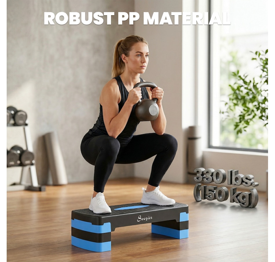 Image 982336_ALTMORE14.jpg, Product 982-336 / Price $41.99, Soozier Aerobic Exercise Step Platform, 4"/6"/8" Adjustable Aerobic Stepper from Soozier on TSC.ca's Health & Fitness department