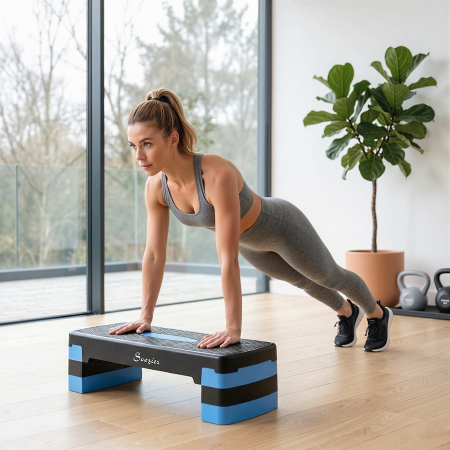 Image 982336_ALTMORE17.jpg, Product 982-336 / Price $45.99, Soozier Aerobic Exercise Step Platform, 4"/6"/8" Adjustable Aerobic Stepper from Soozier on TSC.ca's Health & Fitness department