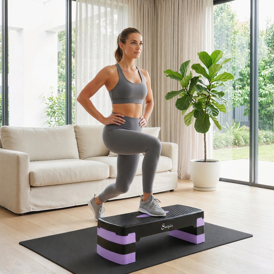 Image 982336_ALTMORE18.jpg, Product 982-336 / Price $40.99 - $44.99, Soozier Aerobic Exercise Step Platform, 4"/6"/8" Adjustable Aerobic Stepper from Soozier on TSC.ca's Health & Fitness department