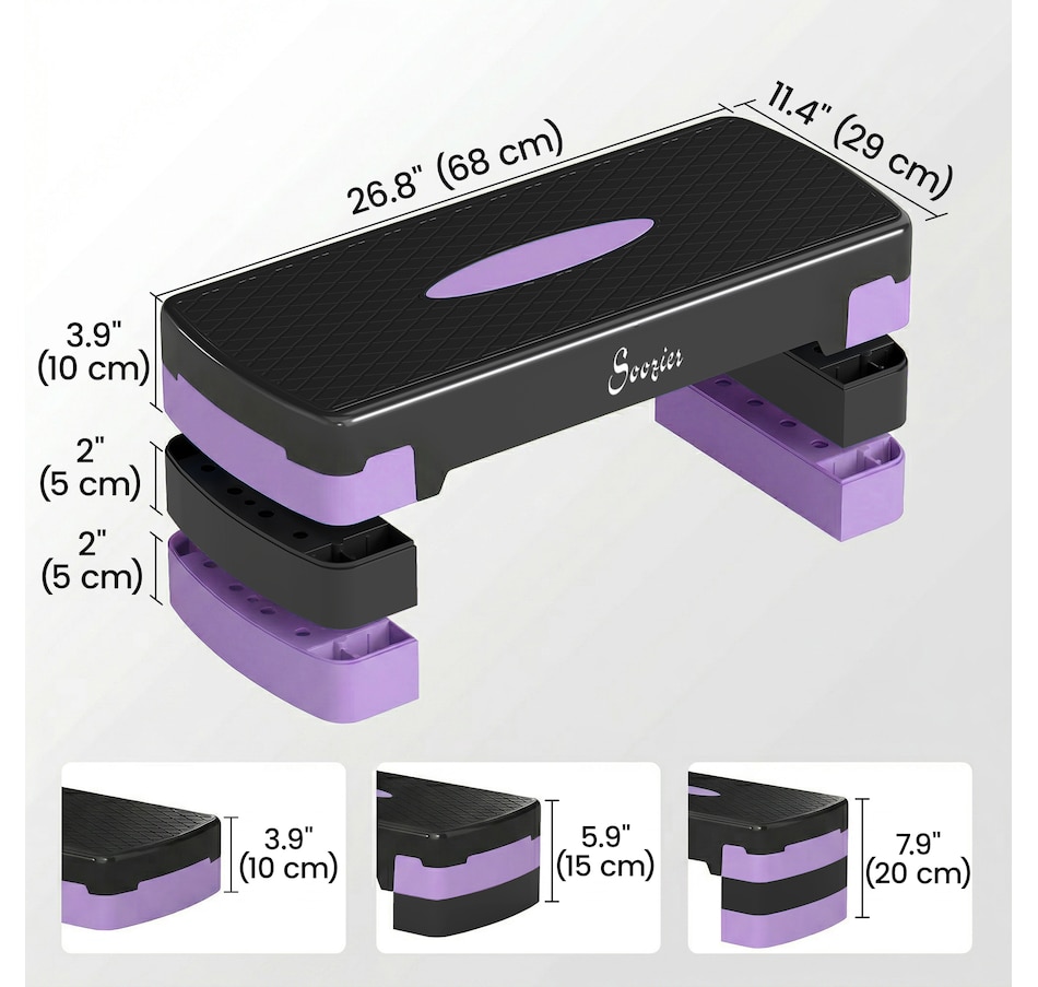 Image 982336_ALTMORE2.jpg, Product 982-336 / Price $41.99, Soozier Aerobic Exercise Step Platform, 4"/6"/8" Adjustable Aerobic Stepper from Soozier on TSC.ca's Health & Fitness department