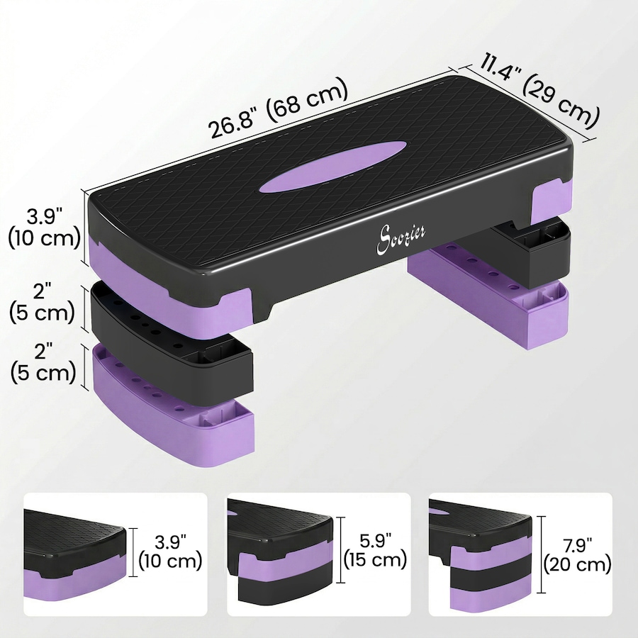 Image 982336_ALTMORE2.jpg, Product 982-336 / Price $45.99, Soozier Aerobic Exercise Step Platform, 4"/6"/8" Adjustable Aerobic Stepper from Soozier on TSC.ca's Health & Fitness department