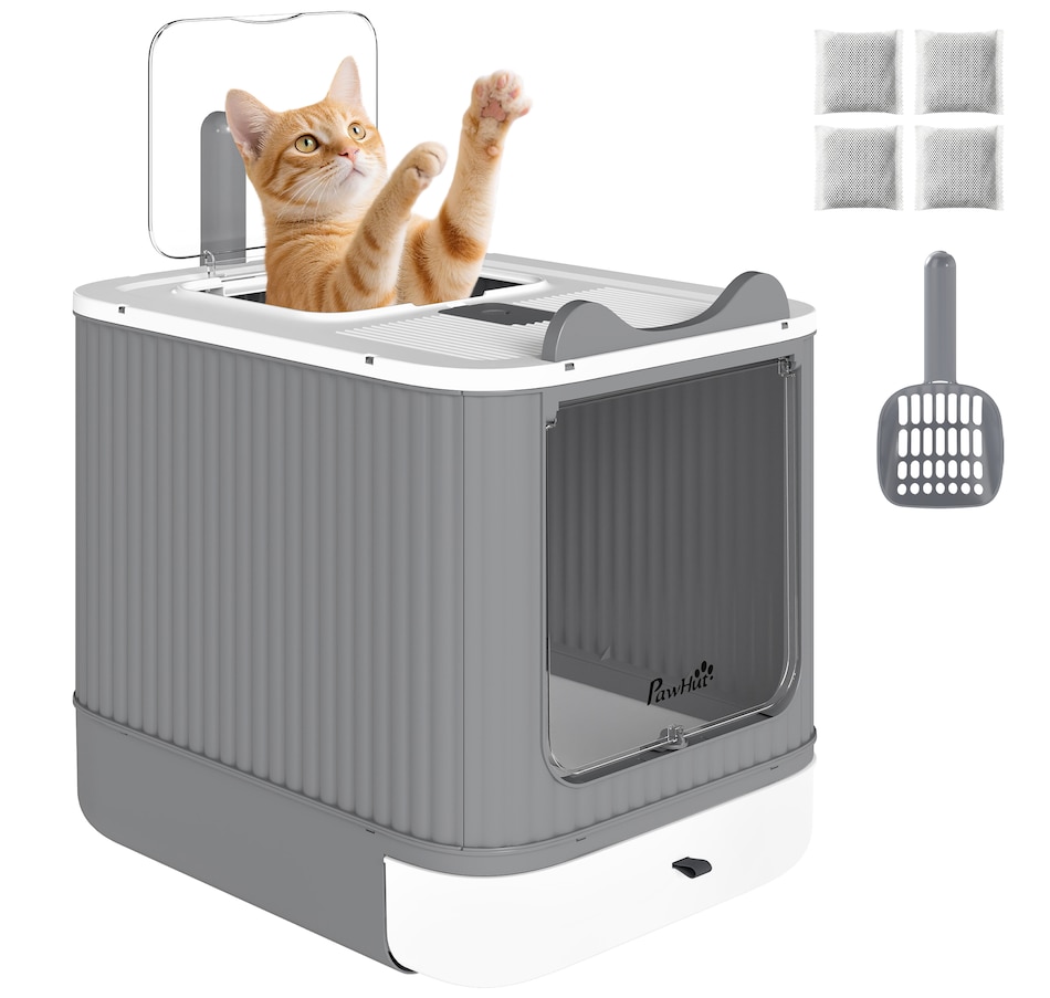 Image 982337.jpg, Product 982-337 / Price $44.99, PawHut Cat Litter Box with Lid, Front-Entry, Top-Exit for Medium Cats White from PawHut on TSC.ca's Home & Garden department