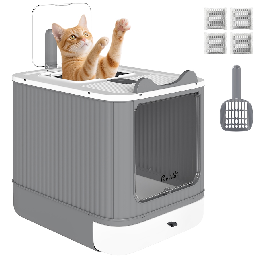 Image 982337.jpg, Product 982-337 / Price $43.99, PawHut Cat Litter Box with Lid, Front-Entry, Top-Exit for Medium Cats White from PawHut on TSC.ca's Home & Garden department