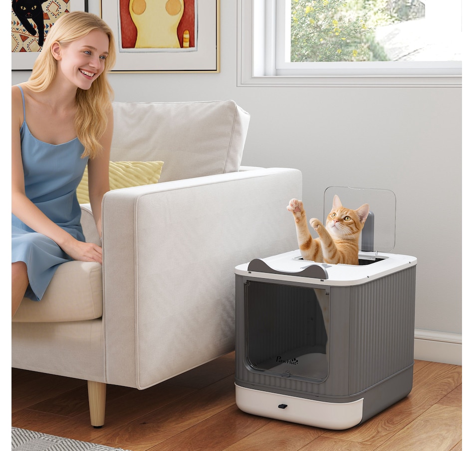 Image 982337_ALTMORE1.jpg, Product 982-337 / Price $44.99, PawHut Cat Litter Box with Lid, Front-Entry, Top-Exit for Medium Cats White from PawHut on TSC.ca's Home & Garden department