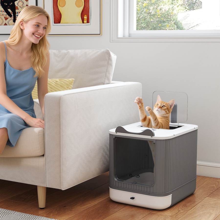 Image 982337_ALTMORE1.jpg, Product 982-337 / Price $43.99, PawHut Cat Litter Box with Lid, Front-Entry, Top-Exit for Medium Cats White from PawHut on TSC.ca's Home & Garden department