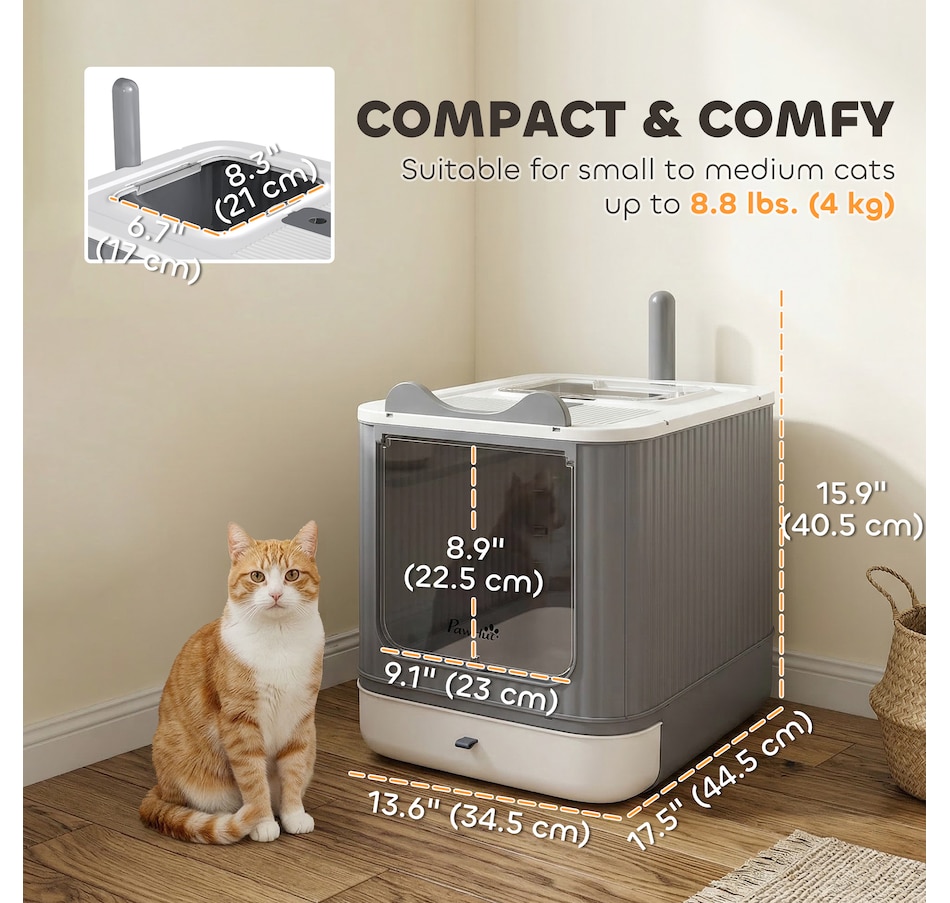 Image 982337_ALTMORE2.jpg, Product 982-337 / Price $44.99, PawHut Cat Litter Box with Lid, Front-Entry, Top-Exit for Medium Cats White from PawHut on TSC.ca's Home & Garden department