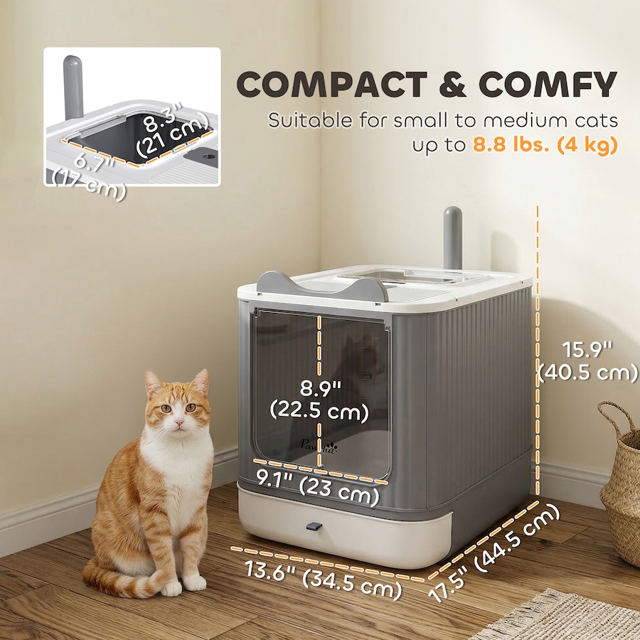 Image 982337_ALTMORE2.jpg, Product 982-337 / Price $43.99, PawHut Cat Litter Box with Lid, Front-Entry, Top-Exit for Medium Cats White from PawHut on TSC.ca's Home & Garden department
