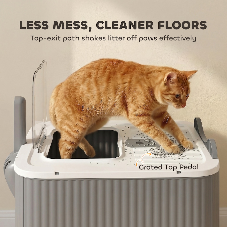 Image 982337_ALTMORE3.jpg, Product 982-337 / Price $43.99, PawHut Cat Litter Box with Lid, Front-Entry, Top-Exit for Medium Cats White from PawHut on TSC.ca's Home & Garden department