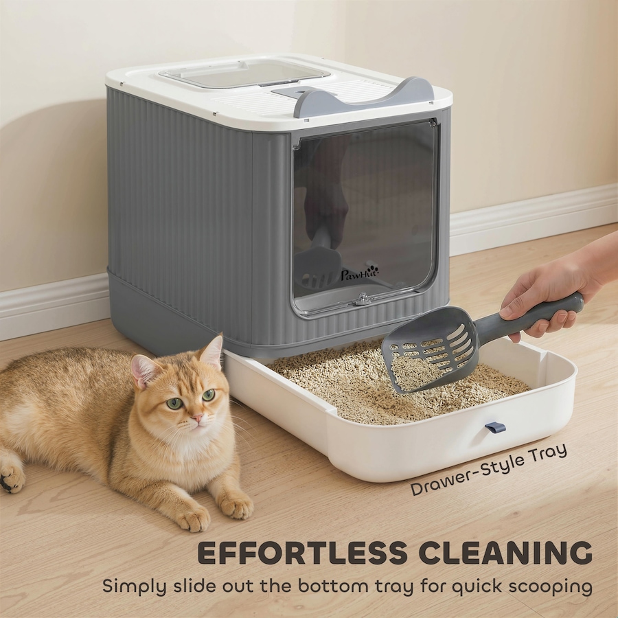 Image 982337_ALTMORE4.jpg, Product 982-337 / Price $43.99, PawHut Cat Litter Box with Lid, Front-Entry, Top-Exit for Medium Cats White from PawHut on TSC.ca's Home & Garden department