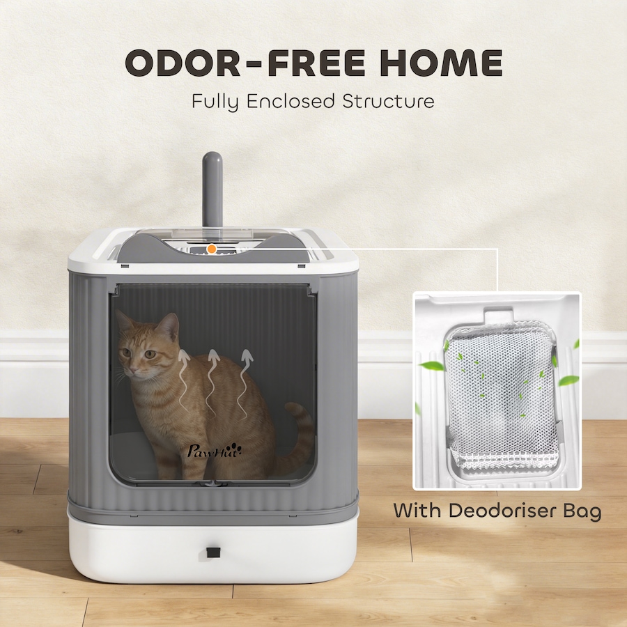 Image 982337_ALTMORE5.jpg, Product 982-337 / Price $43.99, PawHut Cat Litter Box with Lid, Front-Entry, Top-Exit for Medium Cats White from PawHut on TSC.ca's Home & Garden department
