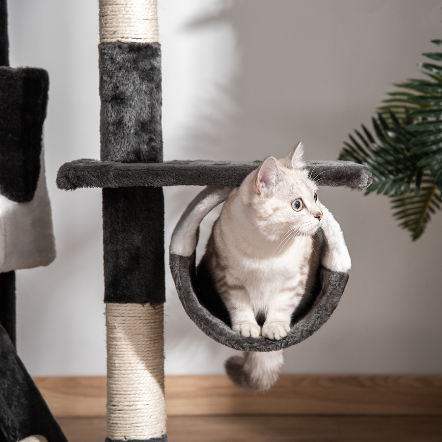 Image 982338_ALTMORE8.jpg, Product 982-338 / Price $98.99, PawHut Cat Tree for Large Cats, Floor to Ceiling, Adjustable, White from PawHut on TSC.ca's Home & Garden department