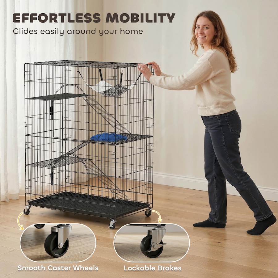 Image 982339_ALTMORE4.jpg, Product 982-339 / Price $136.99, PawHut 4-Tier Cat Cage, Large Cat Enclosure Metal Playpen with Wheels from PawHut on TSC.ca's Home & Garden department