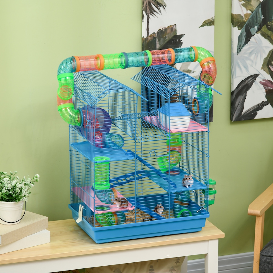 Image 982346_ALTMORE1.jpg, Product 982-346 / Price $63.99, PawHut 18.5" Hamster Cage with Tube System, Exercise Wheel, Blue from PawHut on TSC.ca's Home & Garden department