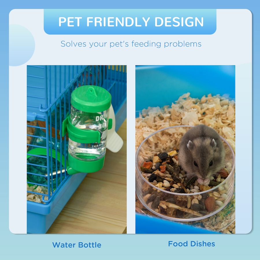 Image 982346_ALTMORE4.jpg, Product 982-346 / Price $63.99, PawHut 18.5" Hamster Cage with Tube System, Exercise Wheel, Blue from PawHut on TSC.ca's Home & Garden department