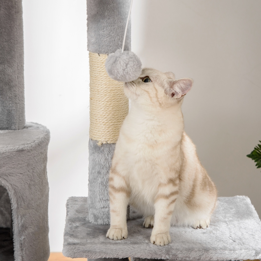 Image 982347_ALTMORE7.jpg, Product 982-347 / Price $99.99, 94"-102" Huge Cat Tree Ceiling High Cat Tower Light Grey from PawHut on TSC.ca's Home & Garden department