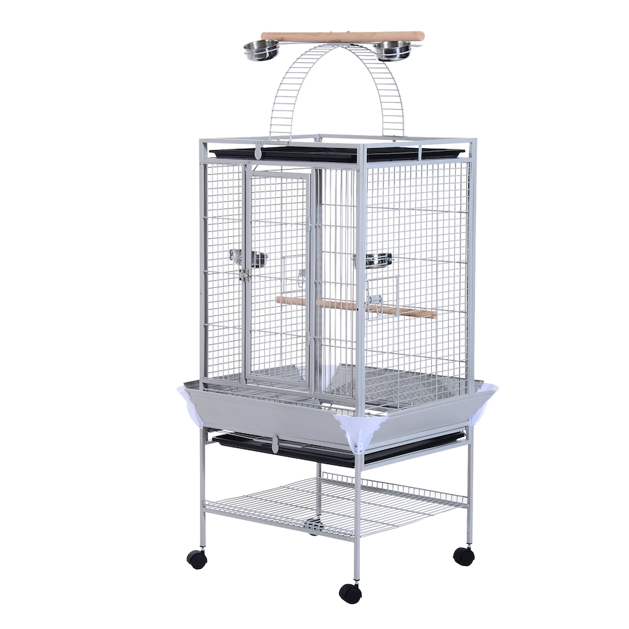 Image 982353.jpg, Product 982-353 / Price $216.99, PawHut 64 Inch Bird Cage for Parrots with Stand, Tray, Silver from PawHut on TSC.ca's Home & Garden department