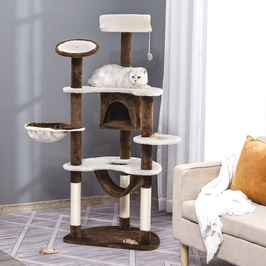 Image 982356_ALTMORE1.jpg, Product 982-356 / Price $79.99, PawHut Multi-Level Plush Cat Tree for Large Cats Adult, 60" H, Brown from PawHut on TSC.ca's Home & Garden department