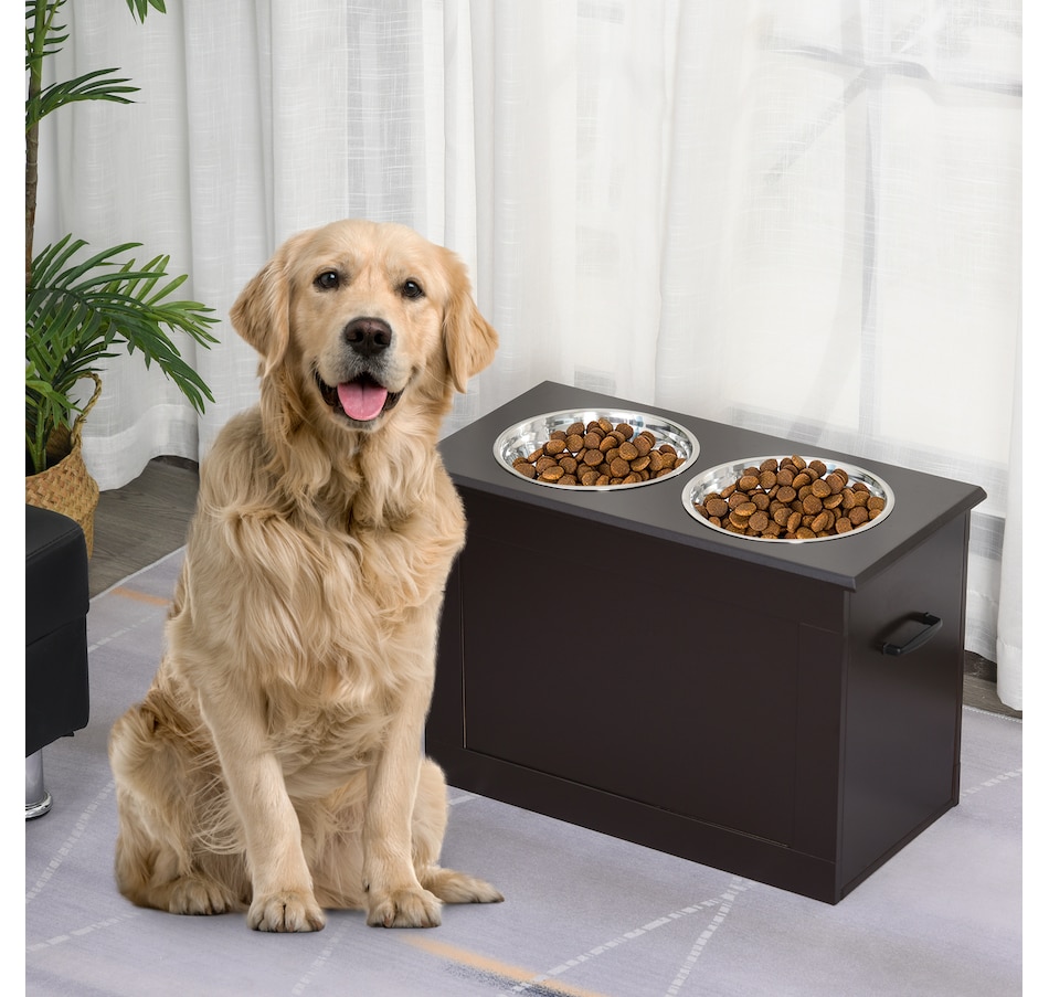 Image 982364_ALTMORE1.jpg, Product 982-364 / Price $81.99, PawHut Elevated Dog Bowls, Pet Feeder for Large Dogs with Storage, Coffee from PawHut on TSC.ca's Home & Garden department