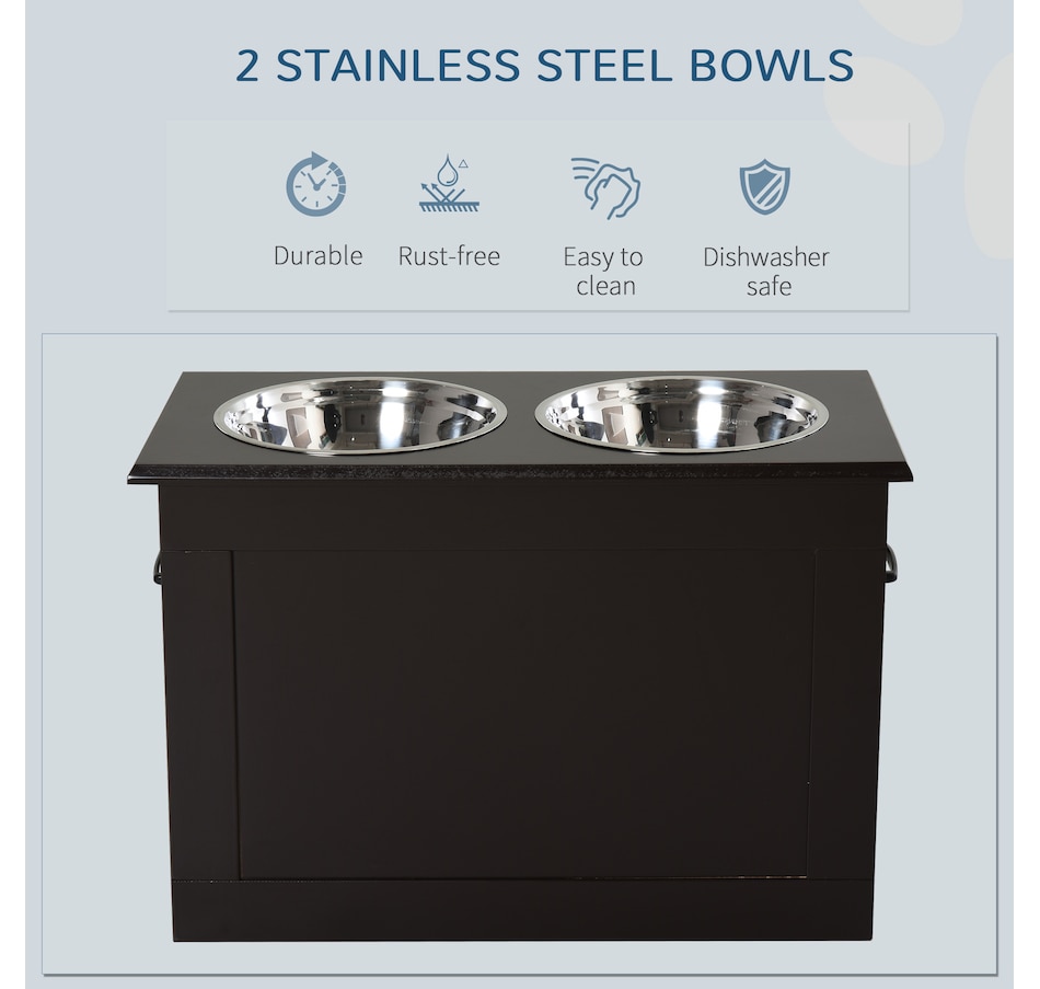 Image 982364_ALTMORE4.jpg, Product 982-364 / Price $81.99, PawHut Elevated Dog Bowls, Pet Feeder for Large Dogs with Storage, Coffee from PawHut on TSC.ca's Home & Garden department