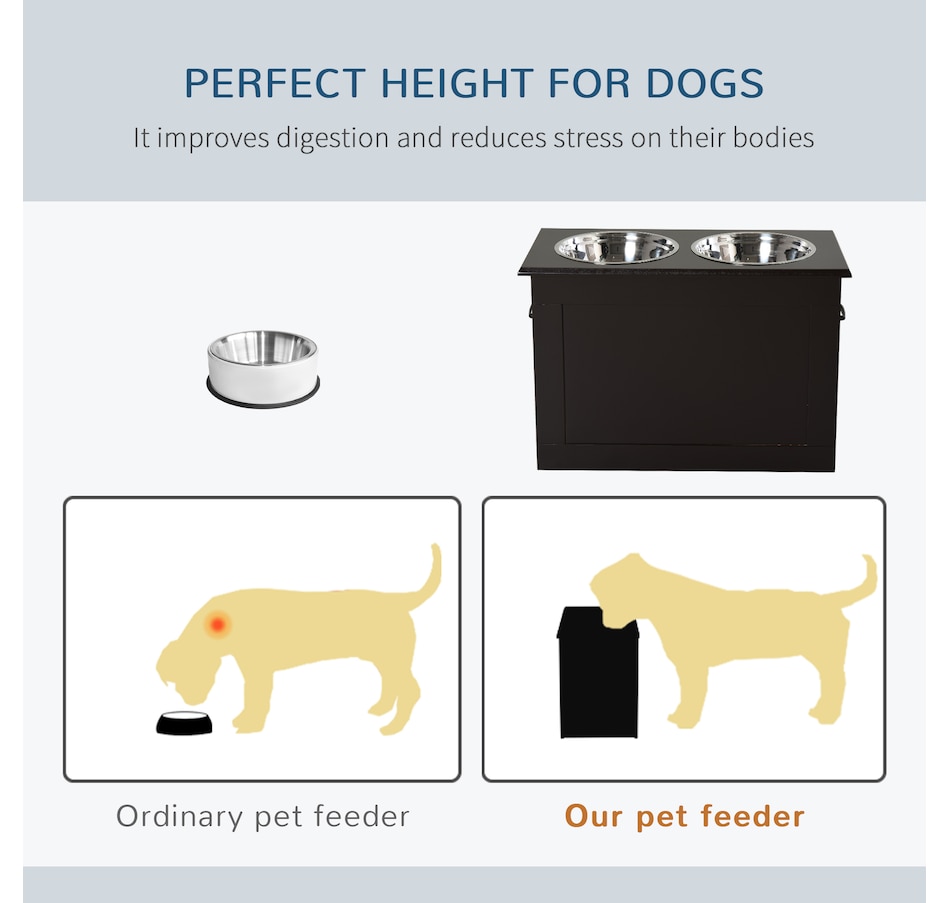 Image 982364_ALTMORE5.jpg, Product 982-364 / Price $81.99, PawHut Elevated Dog Bowls, Pet Feeder for Large Dogs with Storage, Coffee from PawHut on TSC.ca's Home & Garden department