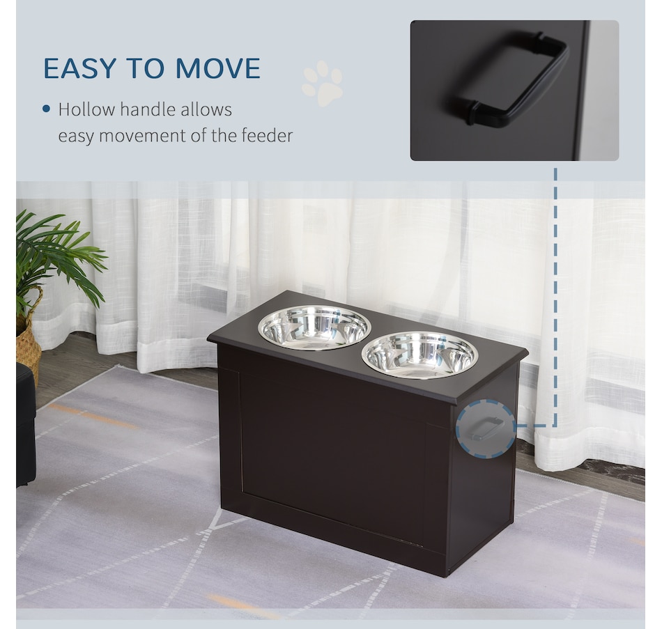 Image 982364_ALTMORE6.jpg, Product 982-364 / Price $81.99, PawHut Elevated Dog Bowls, Pet Feeder for Large Dogs with Storage, Coffee from PawHut on TSC.ca's Home & Garden department
