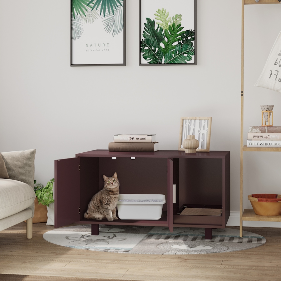 Image 982366_ALTMORE1.jpg, Product 982-366 / Price $93.99, PawHut Cat Litter Box Enclosure, End Table with Scratch Pad, Brown from PawHut on TSC.ca's Home & Garden department