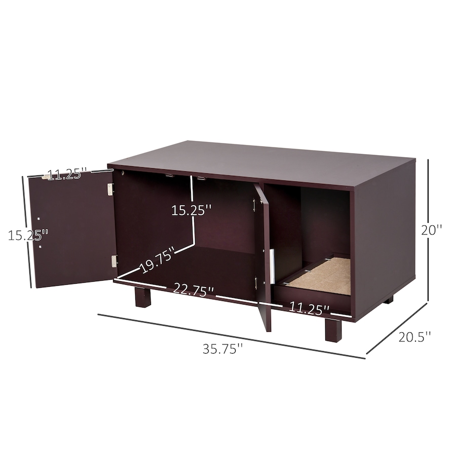 Image 982366_ALTMORE2.jpg, Product 982-366 / Price $93.99, PawHut Cat Litter Box Enclosure, End Table with Scratch Pad, Brown from PawHut on TSC.ca's Home & Garden department