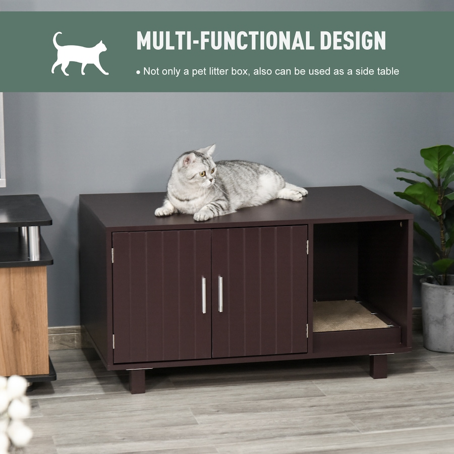 Image 982366_ALTMORE3.jpg, Product 982-366 / Price $93.99, PawHut Cat Litter Box Enclosure, End Table with Scratch Pad, Brown from PawHut on TSC.ca's Home & Garden department