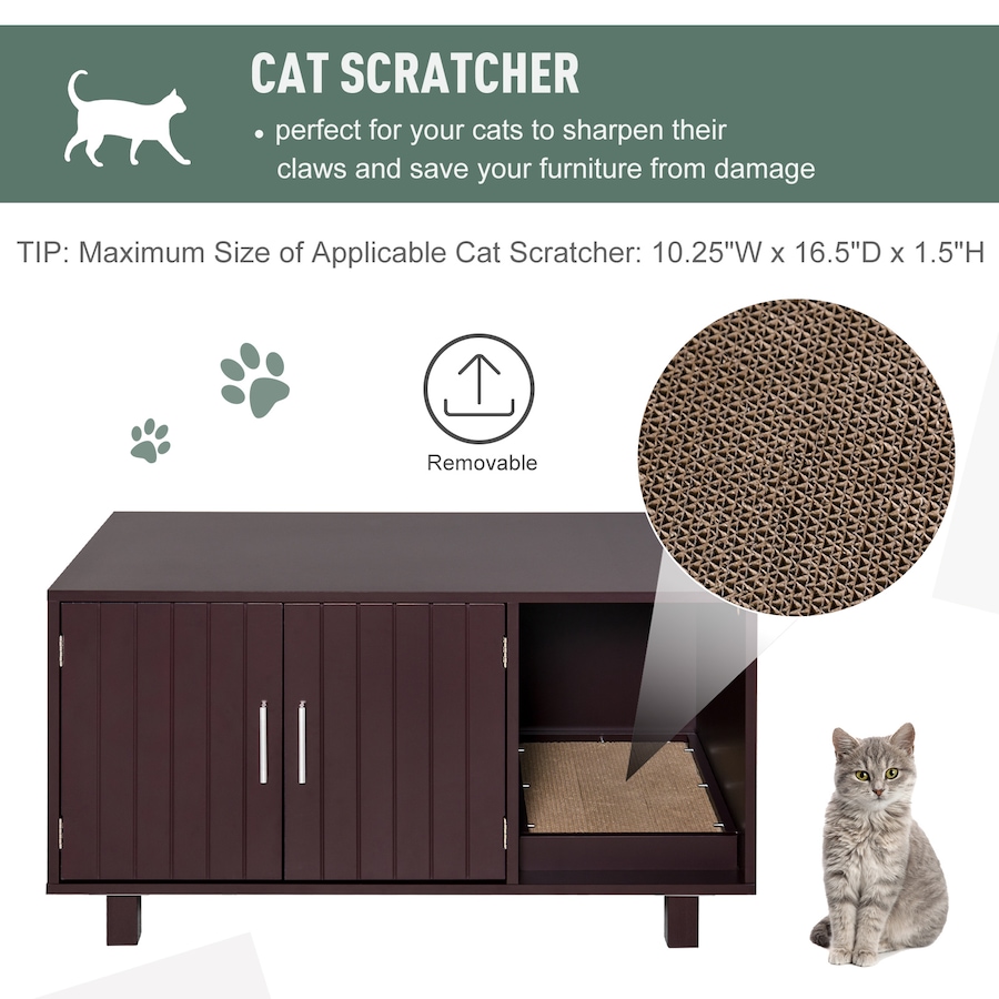 Image 982366_ALTMORE4.jpg, Product 982-366 / Price $93.99, PawHut Cat Litter Box Enclosure, End Table with Scratch Pad, Brown from PawHut on TSC.ca's Home & Garden department