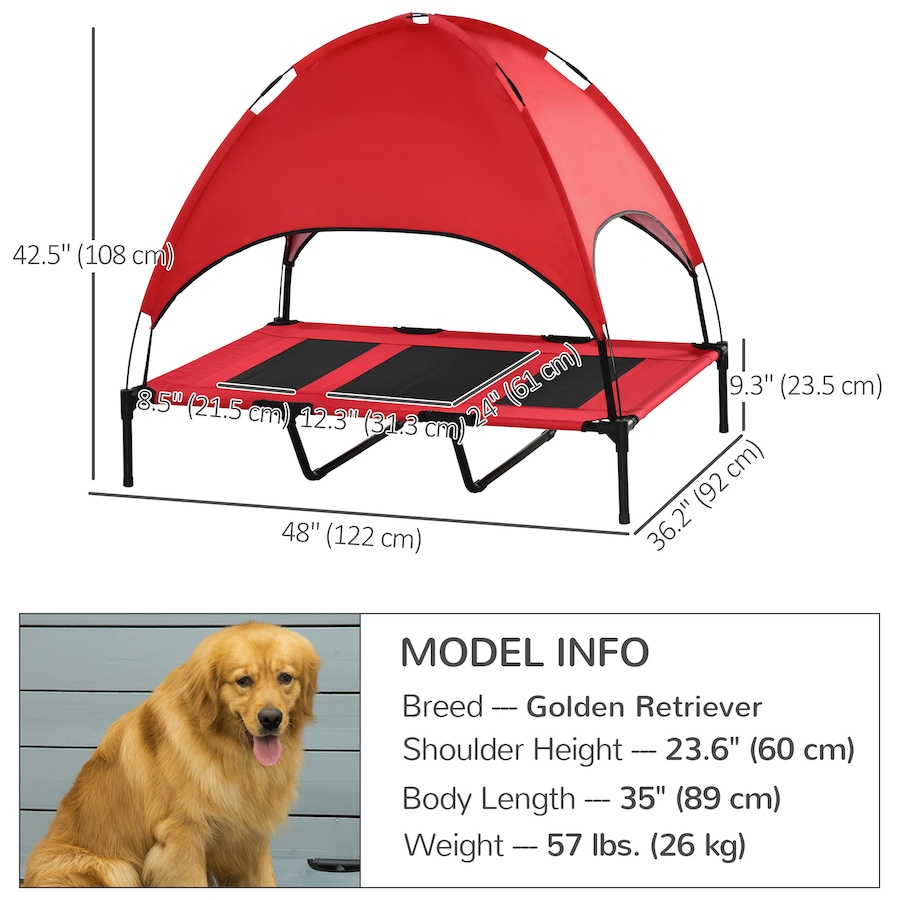 Image 982381_ALTMORE2.jpg, Product 982-381 / Price $65.99, PawHut Elevated Dog Bed with Canopy, Portable Raised Dog Cot from PawHut on TSC.ca's Home & Garden department
