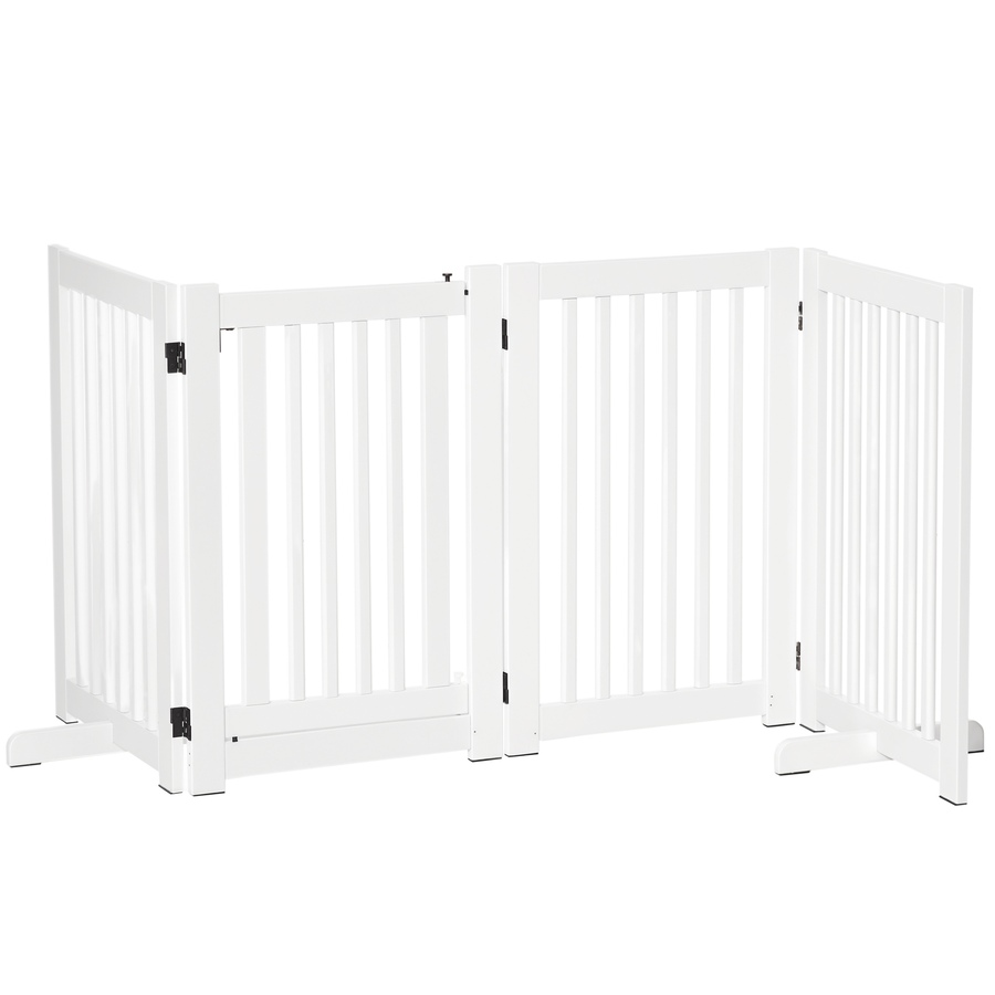 Image 982387.png, Product 982-387 / Price $116.99, PawHut 30"H Foldable Dog Gate with Door, 4 Panels Freestanding Pet Gate from PawHut on TSC.ca's Home & Garden department