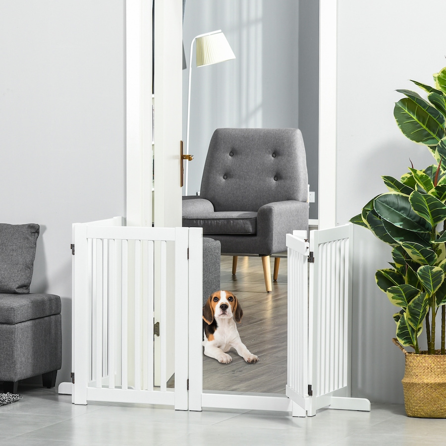 Image 982387_ALTMORE1.jpg, Product 982-387 / Price $116.99, PawHut 30"H Foldable Dog Gate with Door, 4 Panels Freestanding Pet Gate from PawHut on TSC.ca's Home & Garden department