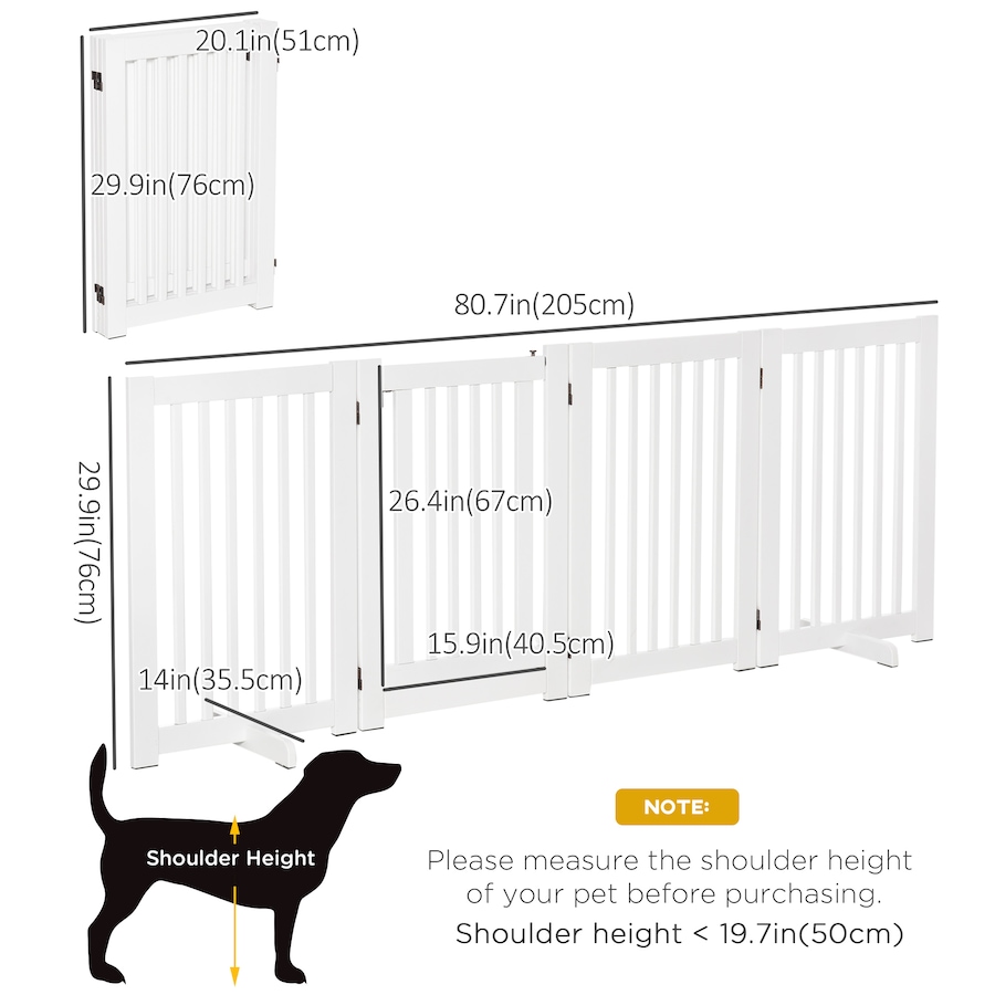Image 982387_ALTMORE2.jpg, Product 982-387 / Price $116.99, PawHut 30"H Foldable Dog Gate with Door, 4 Panels Freestanding Pet Gate from PawHut on TSC.ca's Home & Garden department