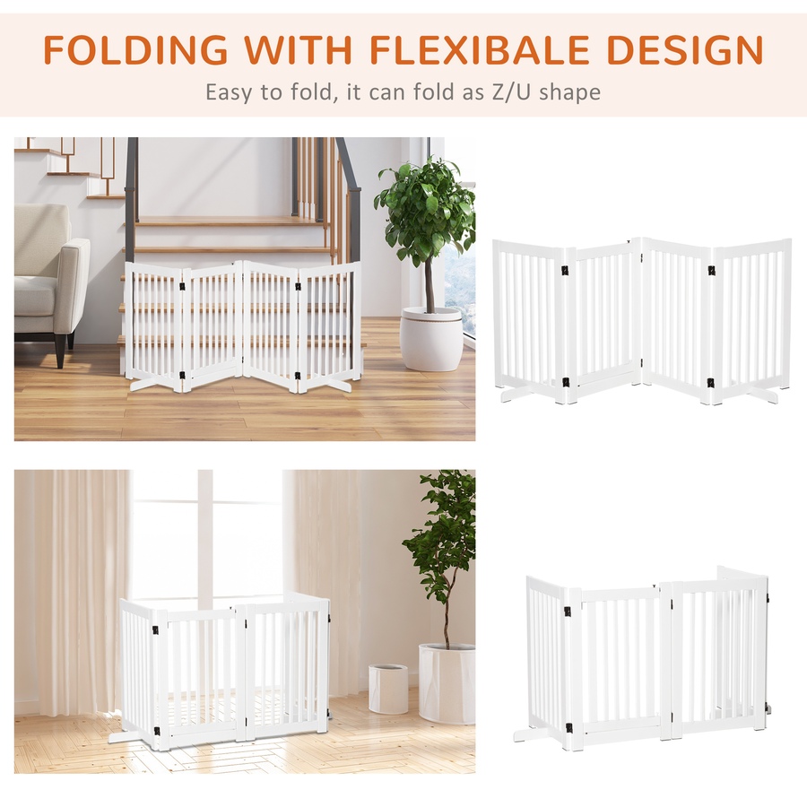 Image 982387_ALTMORE3.jpg, Product 982-387 / Price $116.99, PawHut 30"H Foldable Dog Gate with Door, 4 Panels Freestanding Pet Gate from PawHut on TSC.ca's Home & Garden department
