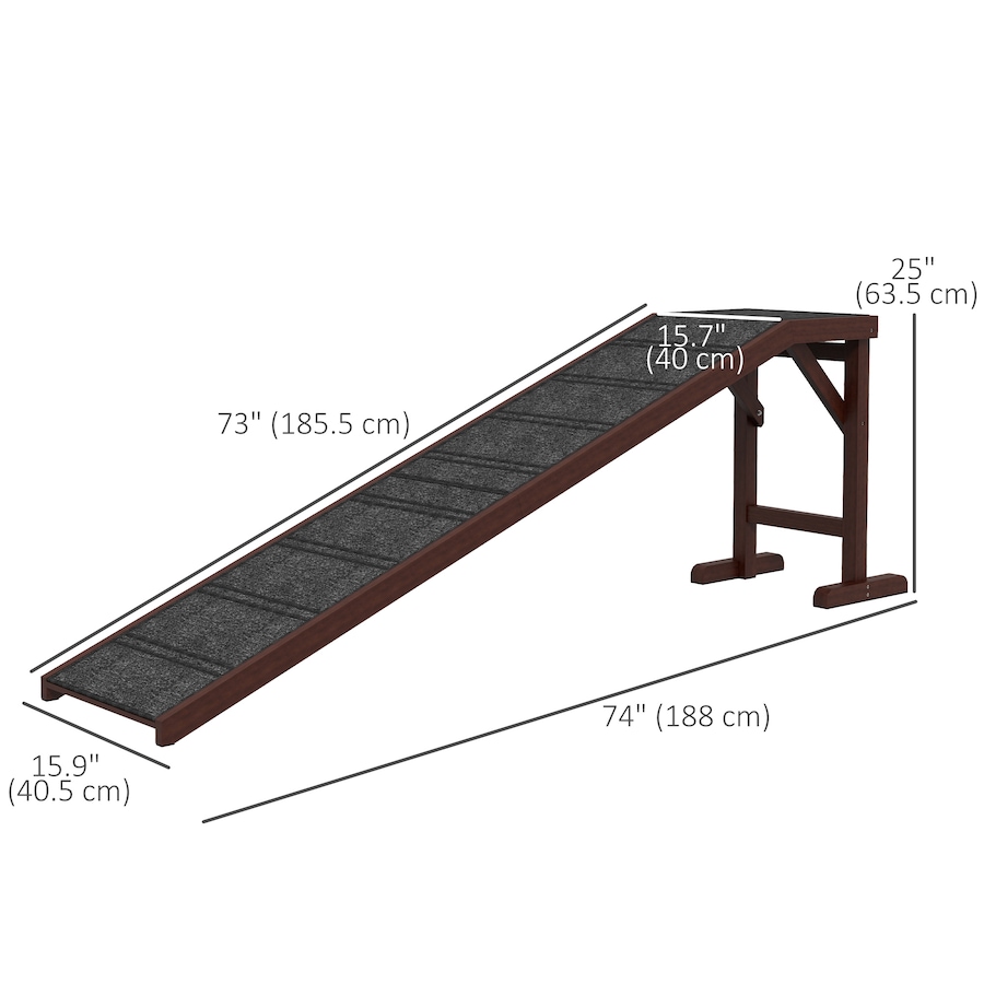 Image 982388_ALTMORE2.jpg, Product 982-388 / Price $139.99, PawHut Pet Ramp, Dog Bed Steps with Non-slip Carpet, 74" x 16" x 25", Brown from PawHut on TSC.ca's Home & Garden department