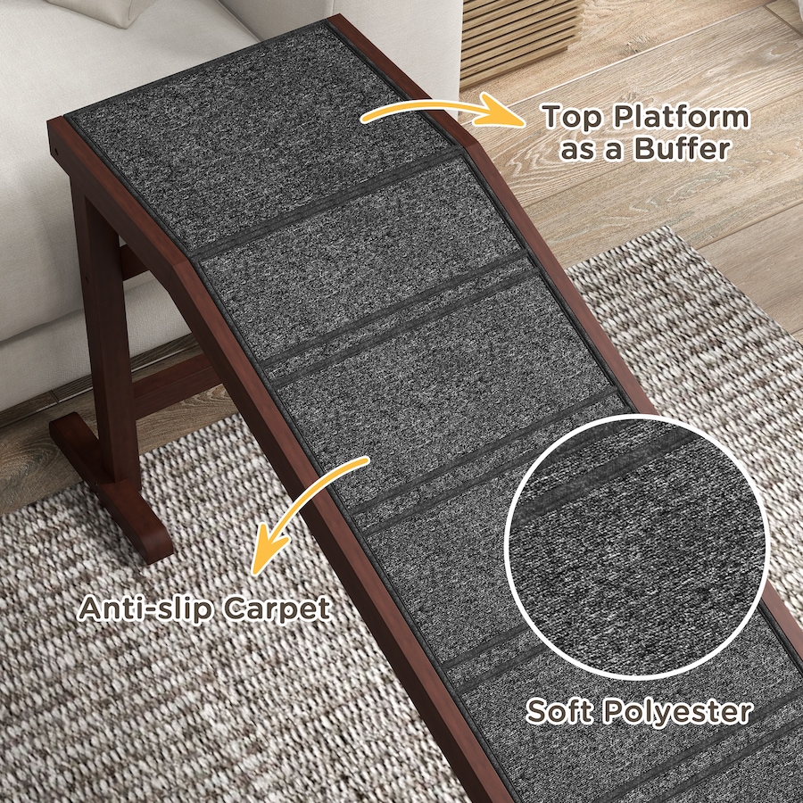 Image 982388_ALTMORE5.jpg, Product 982-388 / Price $139.99, PawHut Pet Ramp, Dog Bed Steps with Non-slip Carpet, 74" x 16" x 25", Brown from PawHut on TSC.ca's Home & Garden department