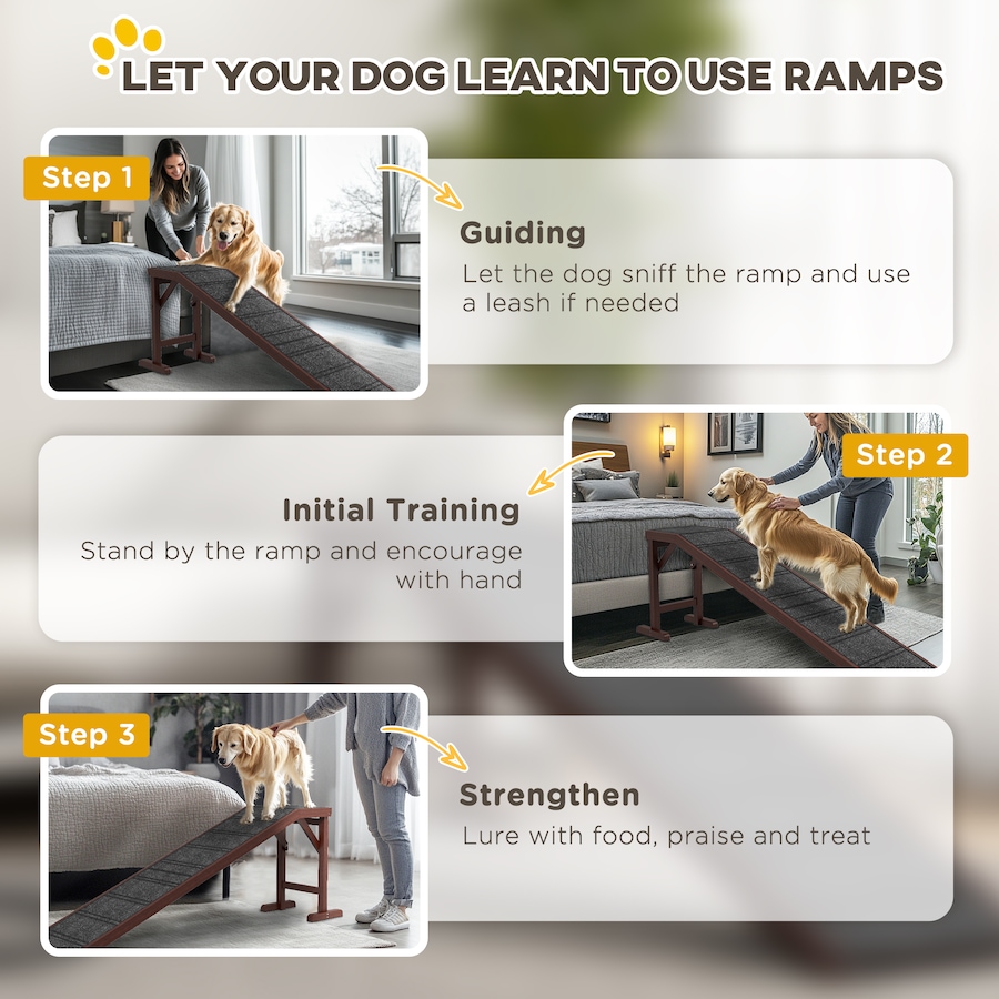 Image 982388_ALTMORE6.jpg, Product 982-388 / Price $139.99, PawHut Pet Ramp, Dog Bed Steps with Non-slip Carpet, 74" x 16" x 25", Brown from PawHut on TSC.ca's Home & Garden department