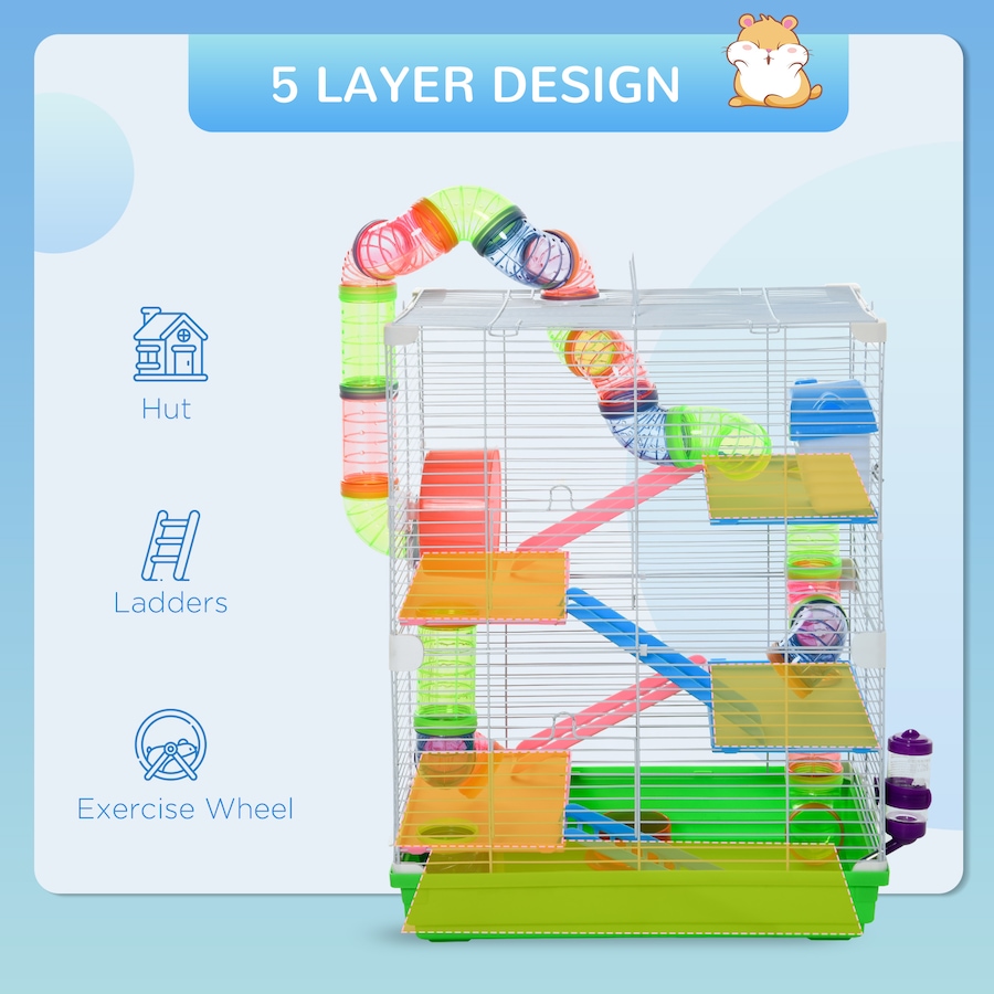 Image 982389_ALTMORE5.jpg, Product 982-389 / Price $59.99, PawHut 5 Tiers Hamster Cage, Portable Animal Travel Carrier, Green from PawHut on TSC.ca's Home & Garden department