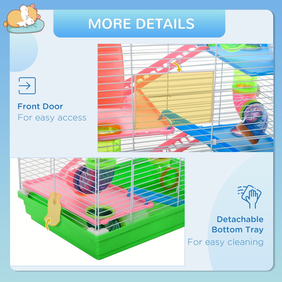 Image 982389_ALTMORE6.jpg, Product 982-389 / Price $59.99, PawHut 5 Tiers Hamster Cage, Portable Animal Travel Carrier, Green from PawHut on TSC.ca's Home & Garden department