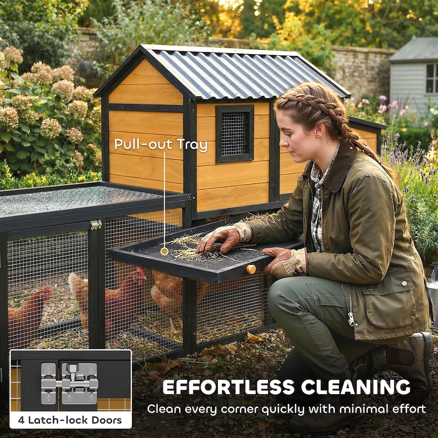 Image 982390_ALTMORE5.jpg, Product 982-390 / Price $309.99, PawHut Large Chicken Coop, 134"L Wooden Chicken House with Run, Yellow from PawHut on TSC.ca's Home & Garden department