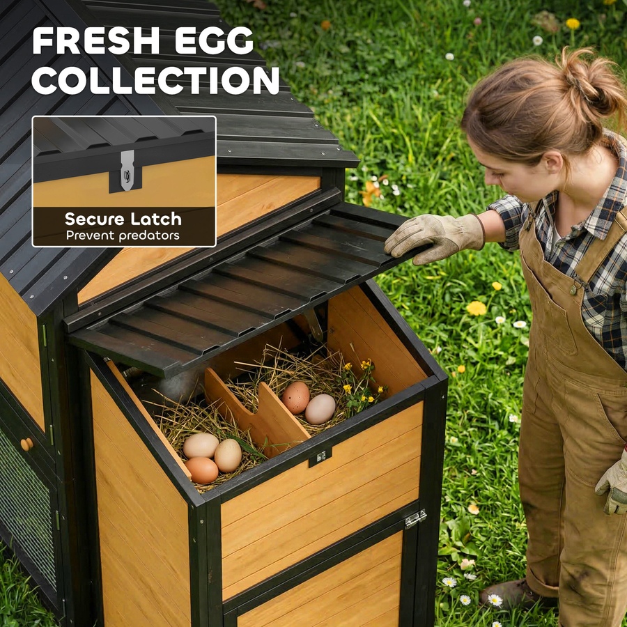 Image 982390_ALTMORE6.jpg, Product 982-390 / Price $309.99, PawHut Large Chicken Coop, 134"L Wooden Chicken House with Run, Yellow from PawHut on TSC.ca's Home & Garden department
