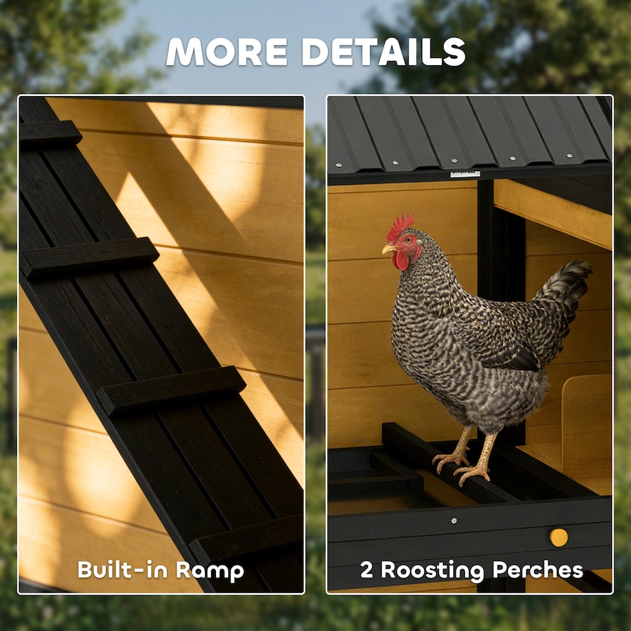 Image 982390_ALTMORE7.jpg, Product 982-390 / Price $309.99, PawHut Large Chicken Coop, 134"L Wooden Chicken House with Run, Yellow from PawHut on TSC.ca's Home & Garden department
