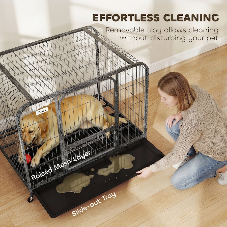 Image 982395_ALTMORE6.jpg, Product 982-395 / Price $139.99, PawHut 43 Inch Heavy Duty Dog Crate, Large Metal Dog Cage with Wheels from PawHut on TSC.ca's Home & Garden department