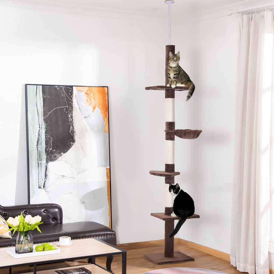 Image 982399_ALTMORE1.jpg, Product 982-399 / Price $73.99, PawHut 8.5ft Cat Climbing Tree 5-Tier Kitty Activity Center, Brown from PawHut on TSC.ca's Home & Garden department