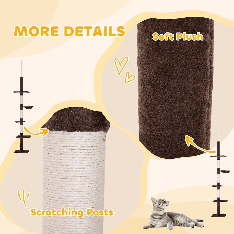 Image 982399_ALTMORE5.jpg, Product 982-399 / Price $73.99, PawHut 8.5ft Cat Climbing Tree 5-Tier Kitty Activity Center, Brown from PawHut on TSC.ca's Home & Garden department