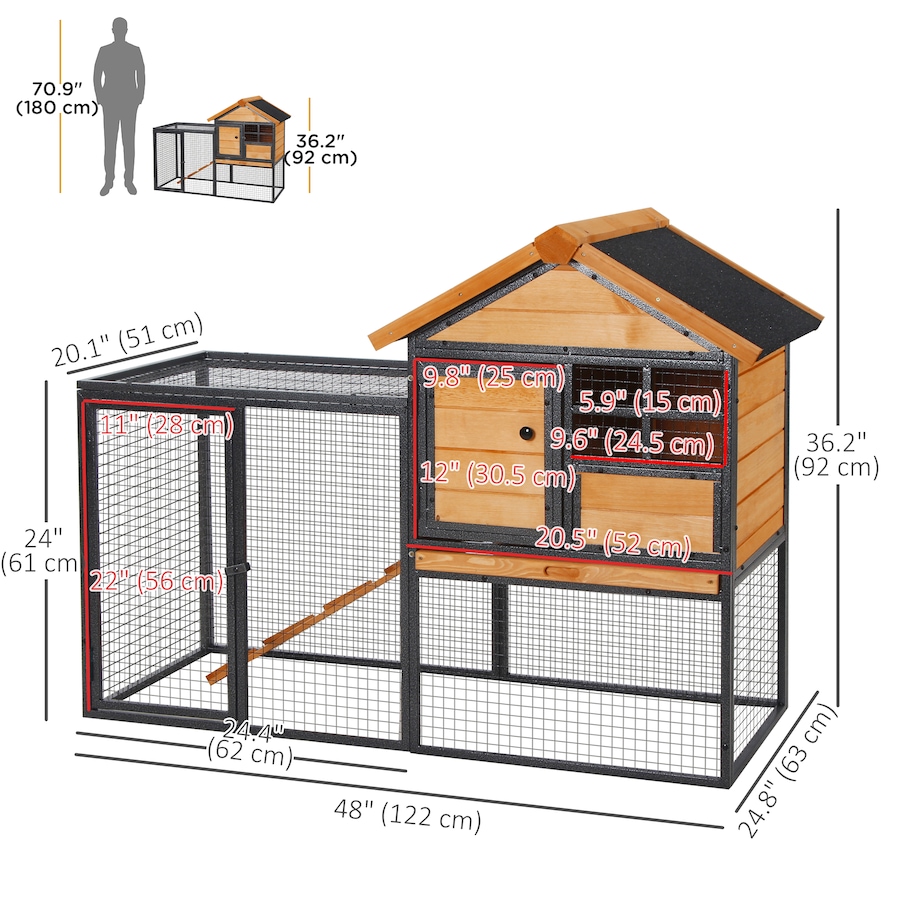 Image 982401_ALTMORE2.jpg, Product 982-401 / Price $206.99, PawHut Rabbit Hutch Outdoor, 48"L Large Wooden Bunny Cage with Run Box from PawHut on TSC.ca's Home & Garden department
